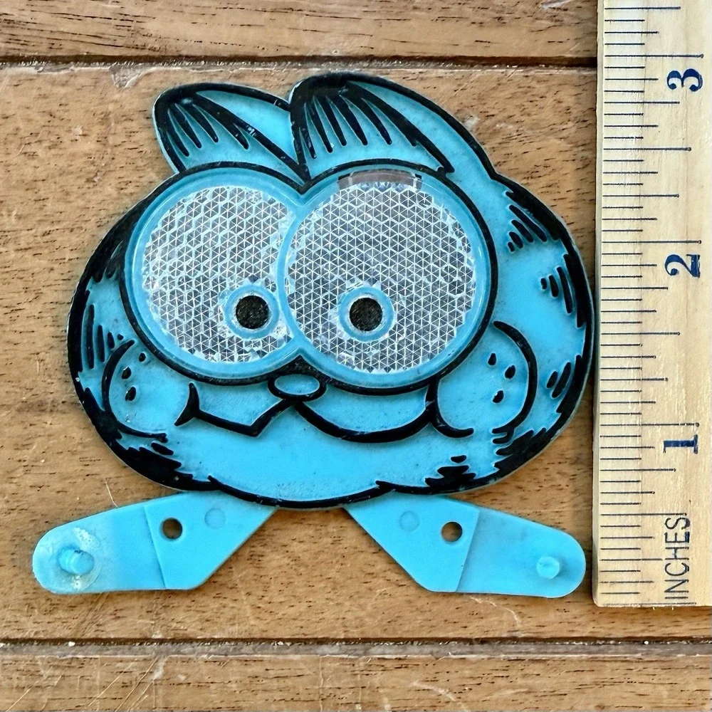VTG 70s 1978 Garfield‎ Cat Blue Bicycle Reflector United Feature Syndicate